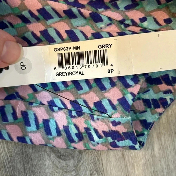 Maggy London Sleeveless Lined Geometric Retro Fit & Flare Dress Petite 0 NWT - Picture 4 of 9